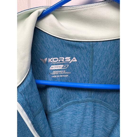 Korsa Road Runner Sports Blue Static Run 1/2 Zip Running Top, NWT, Size M - Picture 2 of 6